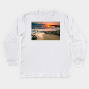 Catherine Hill Bay sunrise Kids Long Sleeve T-Shirt